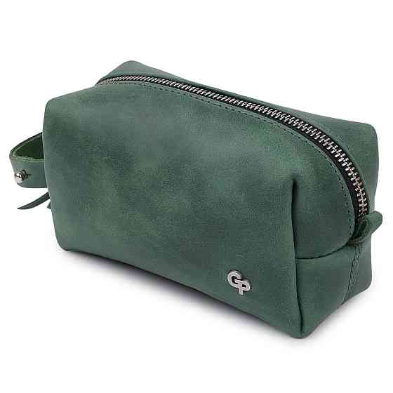Шкіряна косметичка унісекс GRANDE PELLE 11571 Зелений Київ