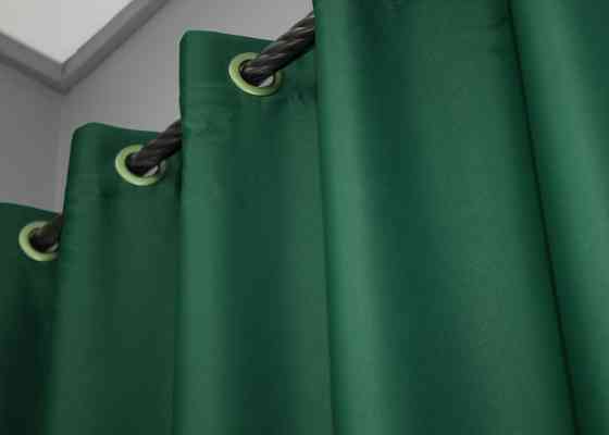 Комплект штор на люверсах VR-Textil Midnight № 1398ш 150х270 см 2 шт Зеленый ( 37-0138) Киев