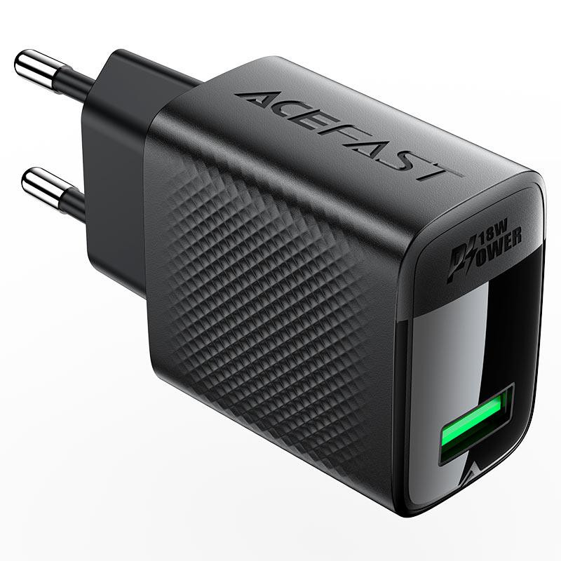 Сетевое зарядное устройство ACEFAST A90 QC18W GaN single USB-A charger (EU) Black Одесса - изображение 3