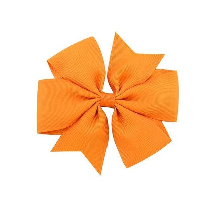 Дитяча заколка-бантик помаранчева, 1шт., розмір бантика 8см Київ - фото 2