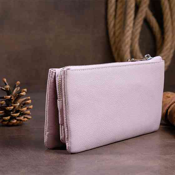 Вместительный клатч на два отделения женский ST Leather 19247 Лиловый Киев