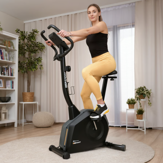 Велотренажер Hop-Sport HS-4000H Grant черно-золотистый Киев - изображение 2