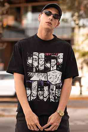 Футболка для мальчика аниме Магическая битва оверсайз (рост от 165 до 180 ) Черний AnimeJ0903m Днепр