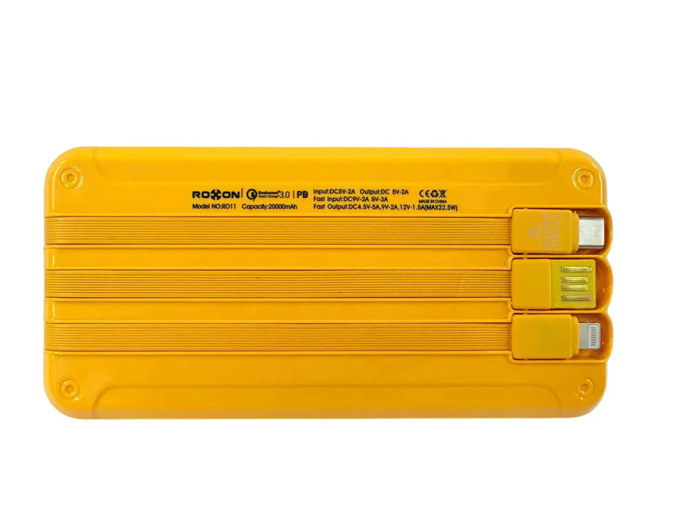Зовнішній акумулятор Power Bank 20000mAh 22.5W ROXON RO11 швидка зарядка для смартфонів та гаджетів Одеса - фото 3