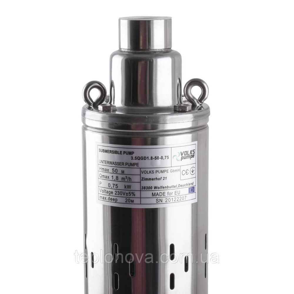 Насос скважинный шнековый  VOLKS pumpe  3,5 QGD 1,8-50-0,75кВт 3,5 дюйма! + кабель 15м Черновцы - изображение 3