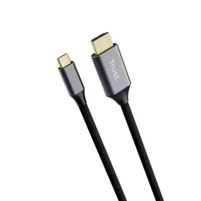 Кабель мультимедийный USB-C to HDMI 2.0m black Trust (25630_TRUST) Винница