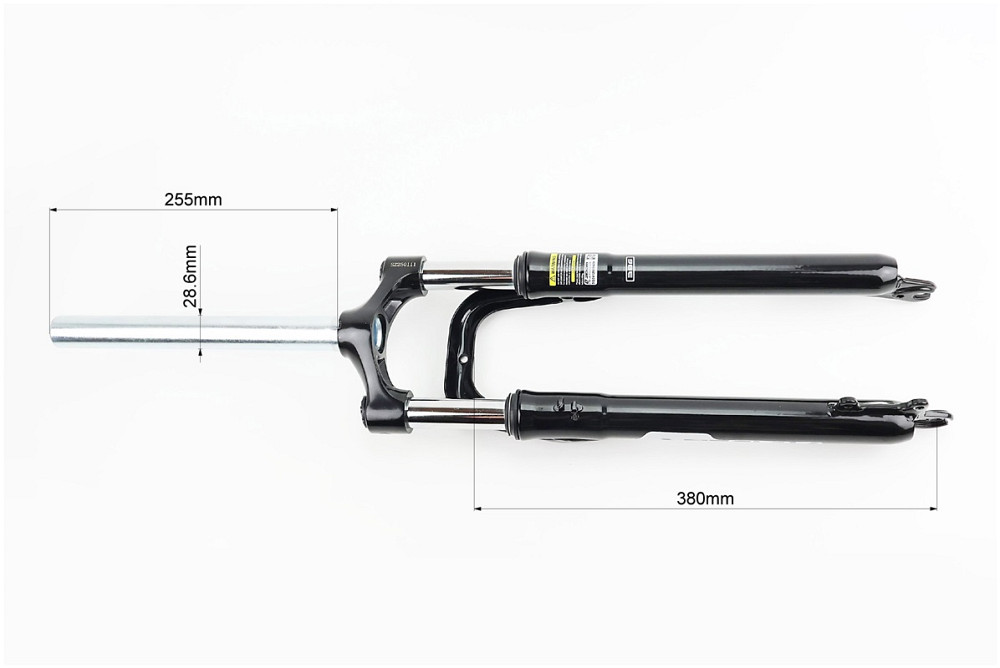 Вилка 27,5" амортизаційна, без різьби 1-1/8" (28,6мм), шток 255мм, з ходом 60мм, Disk-brake, чорна CH-386 Київ - фото 3