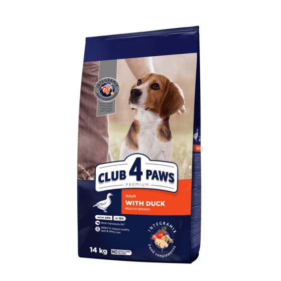 Club 4 Paws (Полуб 4 Лапи) Premium Adult Medium Breed Duck сухий корм з качкою для дорослих собак середніх порід 14 кг Запоріжжя