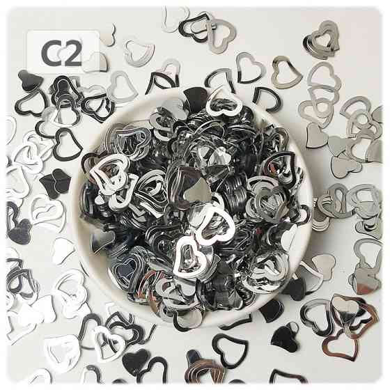 Метафан конфетти Сердечка 15 г серебристый Киев