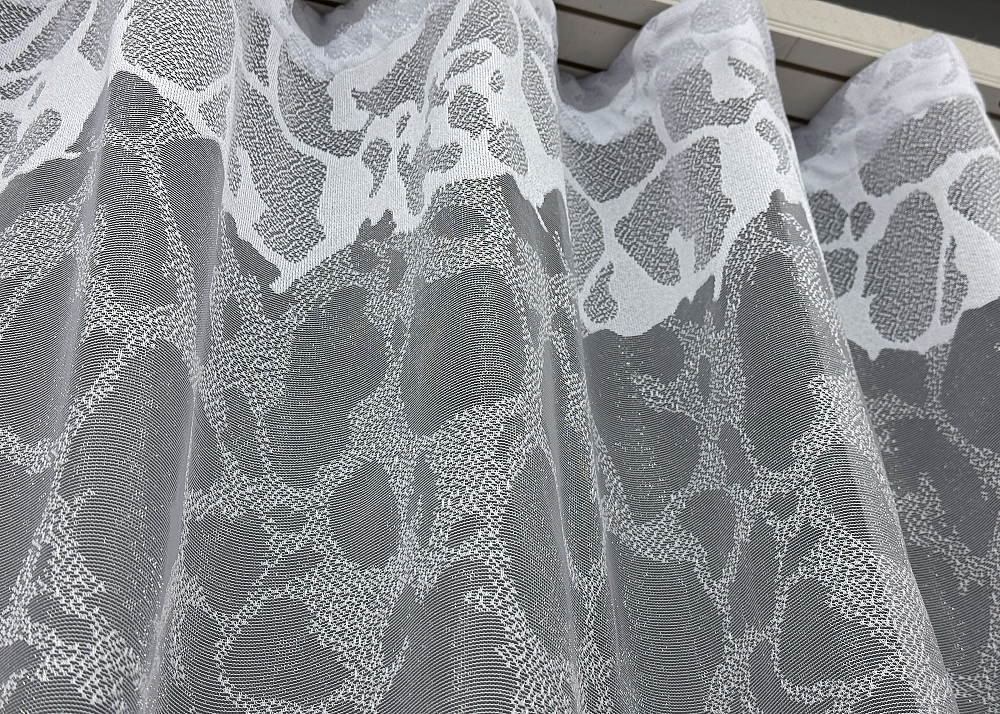 Тюль VR-Textil 1528т Премиум Жаккард Белый 300х270 см (42-0349) Киев - изображение 6