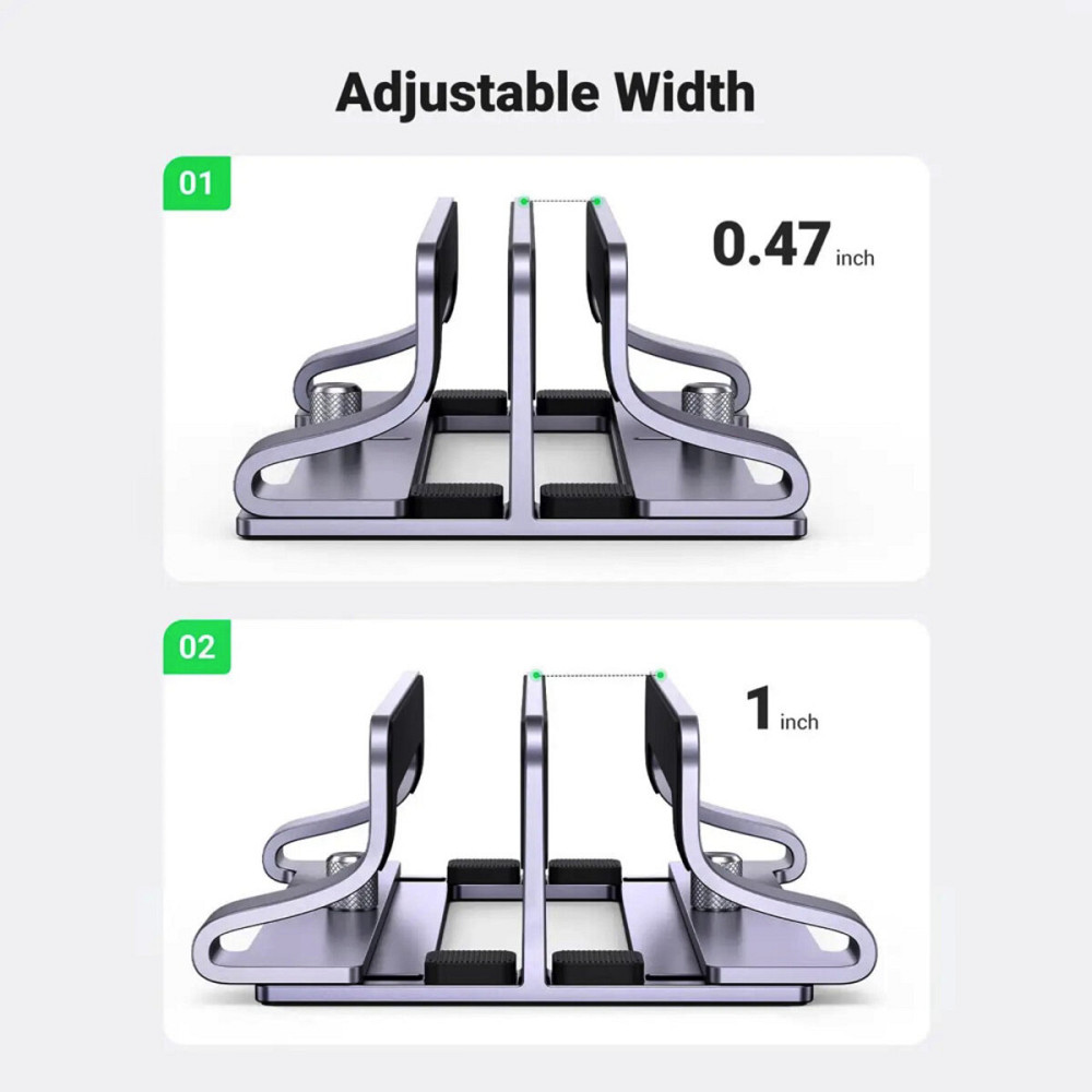 Підставка для ноутбука UGREEN LP258 Vertical Laptop Stand (Dual-slot)(UGR-60643) (UGR-60643) Київ - фото 4