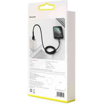 Дата кабель USB 2.0 AM to Lightning 1.0m black Baseus (CALGJ-01) Вінниця