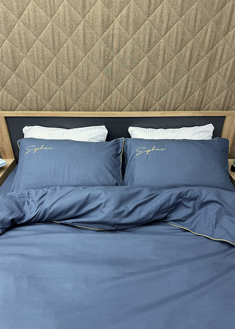 Комплект постільної білизни Сатин, Євро 200х230 Джинс (88-140) Київ - фото 5