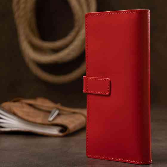 Шкіряне жіноче портмоне Червоний (GRANDE PELLE) Київ