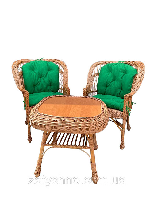Комплект плетених меблів з подушками Київ - фото 1
