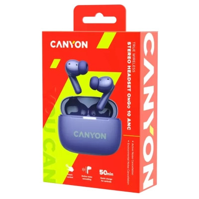 Навушники Canyon TWS-10 OnGo ANC ENC Purple (CNS-TWS10PL) Вінниця - фото 8