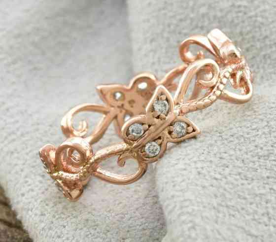 Кольцо Xuping Красота 11689, 18 размер (ширина 6мм), белые фианиты, позолота РО Киев