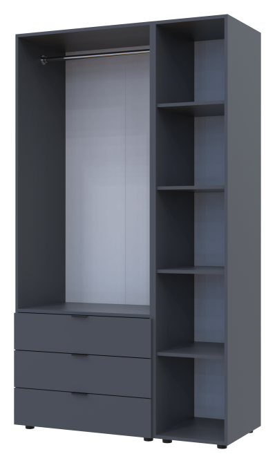 Комплект шкафов для одежды Doros Гелар (2 шт.) 115,7х49,5х203,4 см Графит (DRS-011145) Львов - изображение 3