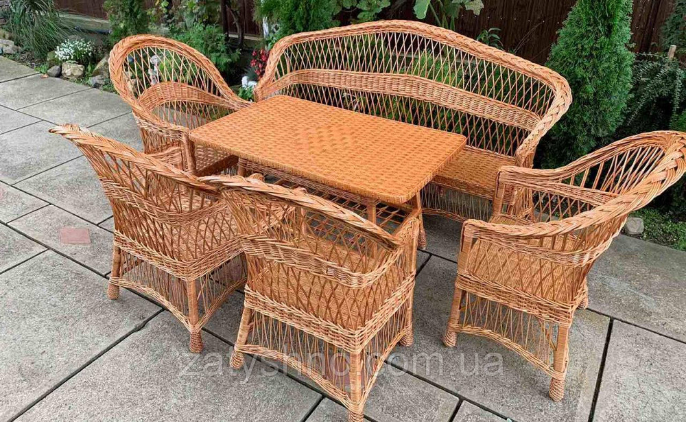 Набор плетеной мебели из лозы с диваном Киев - изображение 3