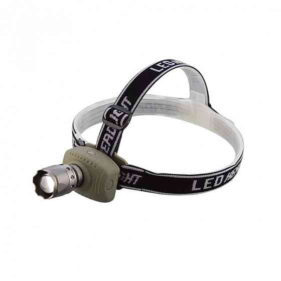 Налобний воєнний ліхтар із суперзумом на 250 метрів WATTON WT-053 від 3 батарейок ААА, світло Cree Q5 130 люмен Кам'янець-Подільський