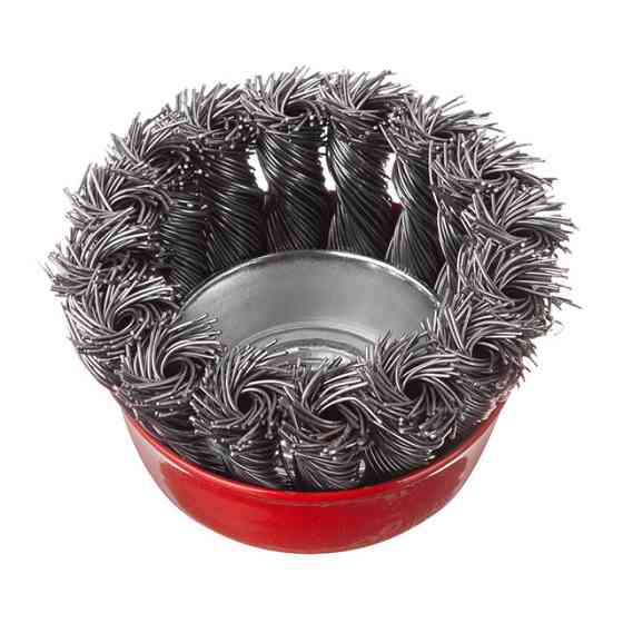 Щітка чашкова, 65 мм, M14, пучки крученого дроту, для КШМ, 12500 об/хв INTERTOOL BT-2065 Київ