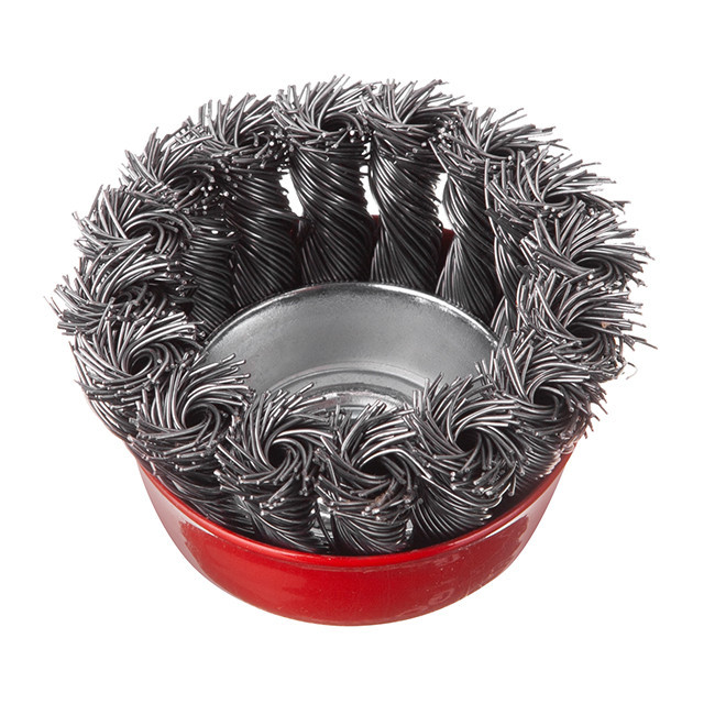 Щітка чашкова, 65 мм, M14, пучки крученого дроту, для КШМ, 12500 об/хв INTERTOOL BT-2065 Київ - фото 2