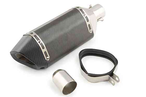 Глушитель (тюнинг) 380*125mm (нержавейка, три-овал, карбон светлый, прямоток, mod:4) 118 Киев