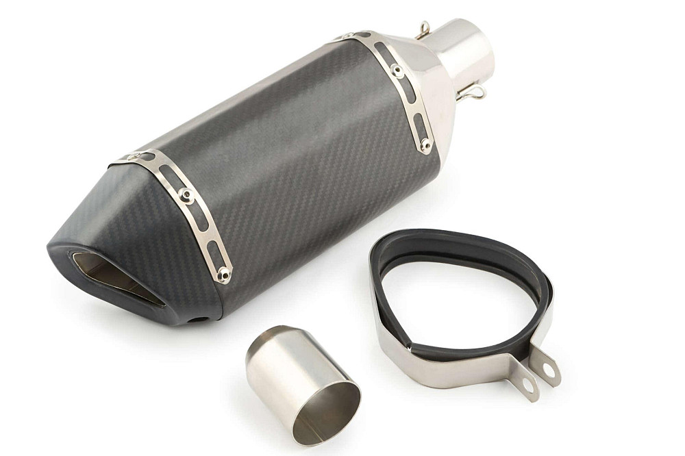 Глушитель (тюнинг) 380*125mm (нержавейка, три-овал, карбон светлый, прямоток, mod:4) 118 Київ - фото 1