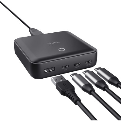 Зарядное устройство Trust 3xUSB-C + USB-A 100W PD black (25242_TRUST) Винница - изображение 3