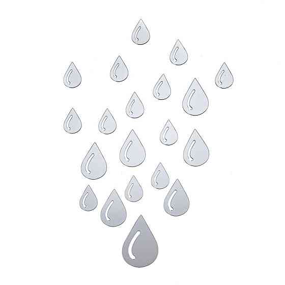 Декор дзеркальний самоклеючий Краплі сріблясті, 20 шт Київ