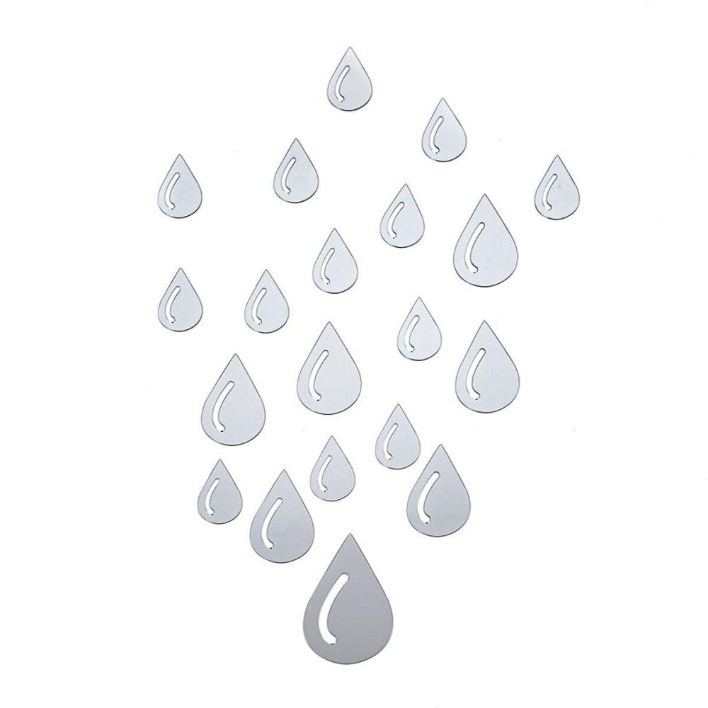 Декор дзеркальний самоклеючий Краплі сріблясті, 20 шт Київ - фото 1