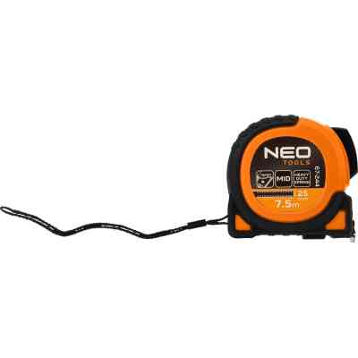Рулетка Neo Tools Super Black, 7.5мx25мм, з фіксатором змотування, магніт (67-244) Вінниця