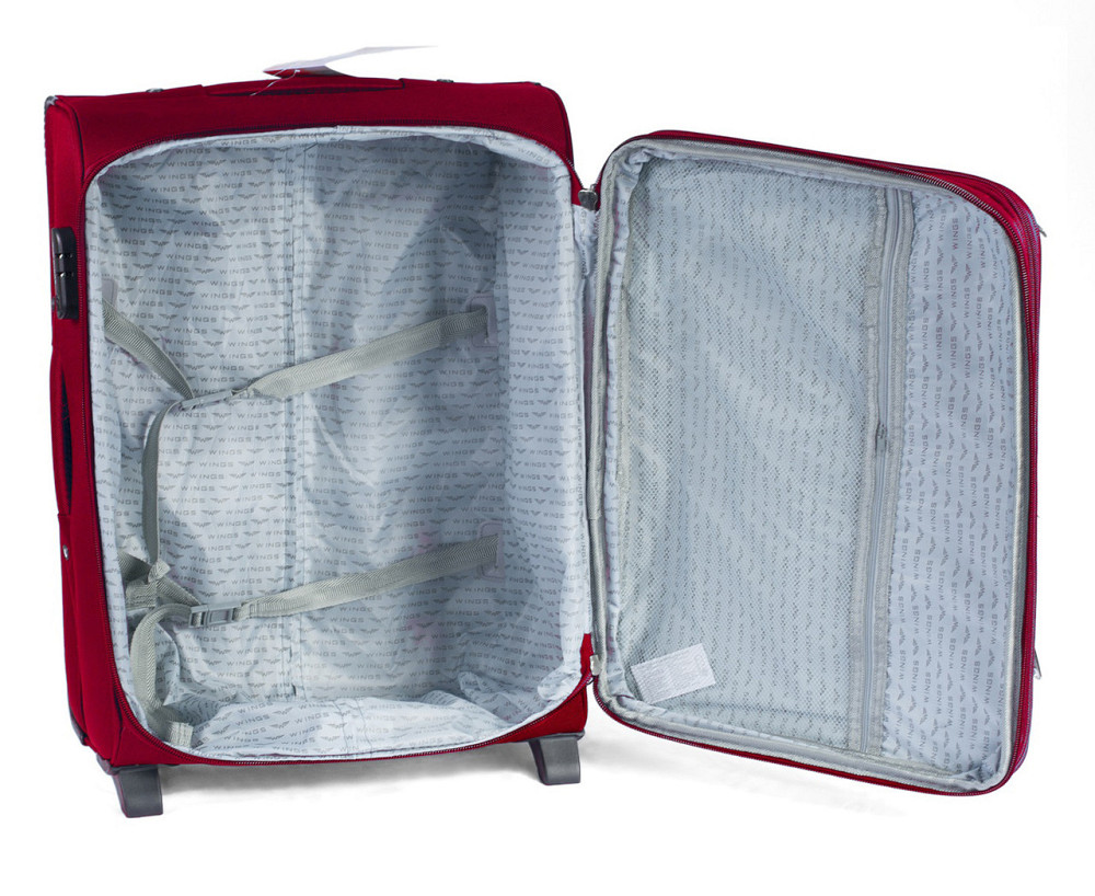 Валіза тканинна WINGS 1701 мала 55 см бордова 2 колеса Київ - фото 6