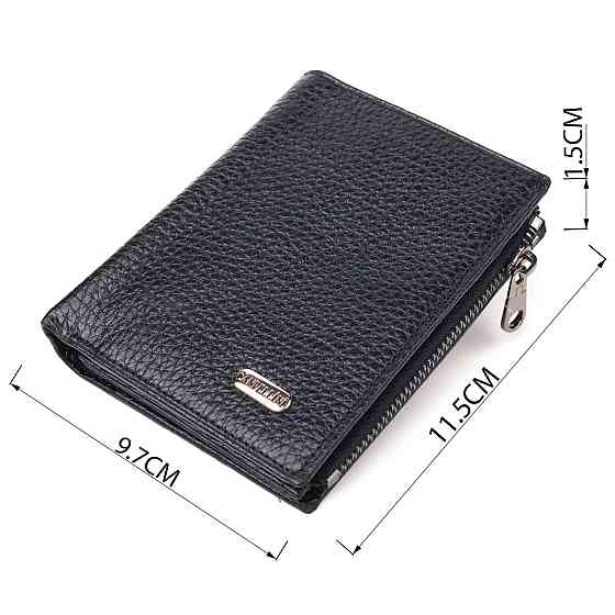 Невеликий вертикальний гаманець з натуральної шкіри CANPELLINI 21671 Чорний Київ