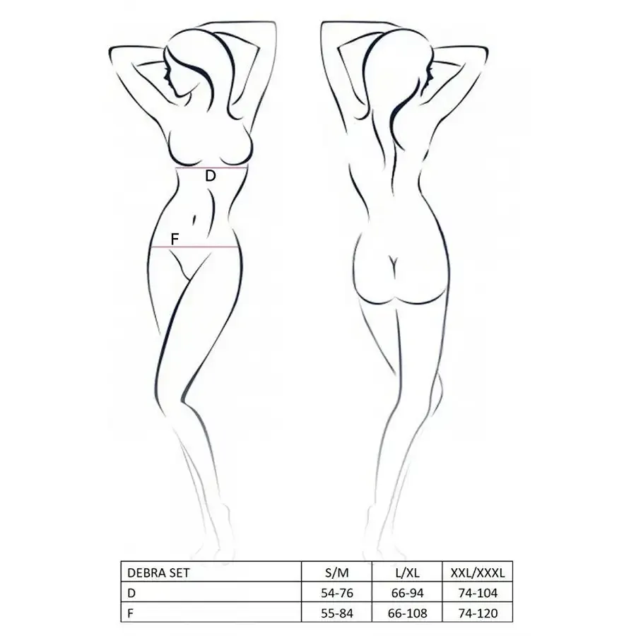 Комплект білизни Passion Exclusive DEBRA SET XXL/XXXL, black стрепи, топ з декольте, трусики Львов - изображение 5