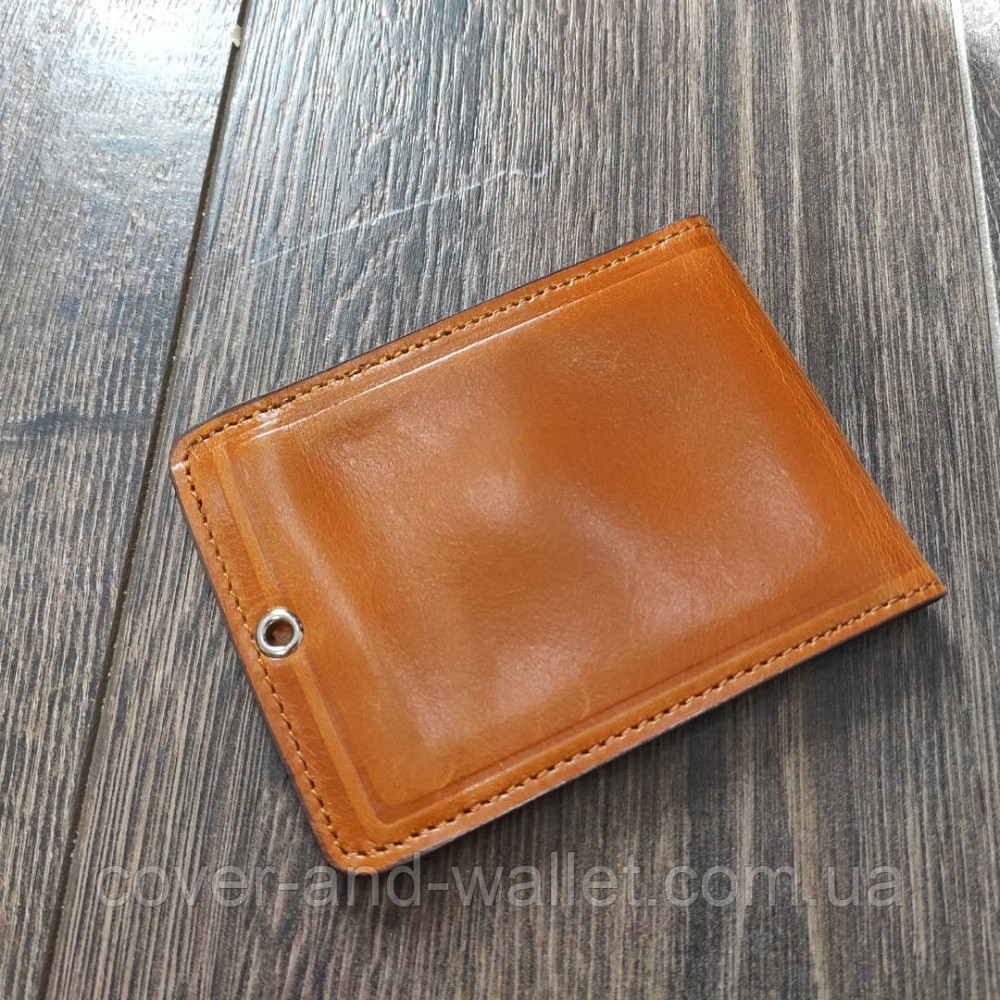 Шкіряна обкладинка на посвідчення "Доззел на збрі" жовта Київ - фото 6