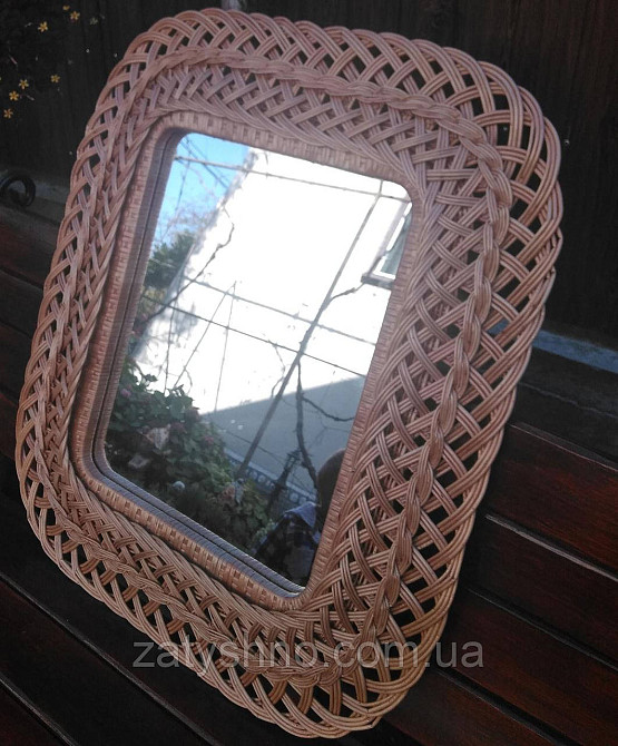 Дзеркало плетене настінне квадратне Київ - фото 3