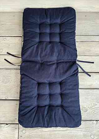 Подушка для стільців (50x120х8 см) подвійна Decorator Мальмо колір темно-синій 84-150 Київ