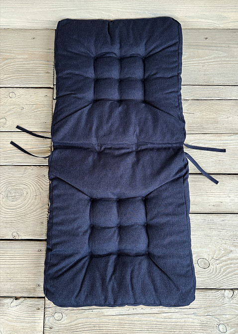 Подушка для стільців (50x120х8 см) подвійна Decorator Мальмо колір темно-синій 84-150 Київ - фото 2