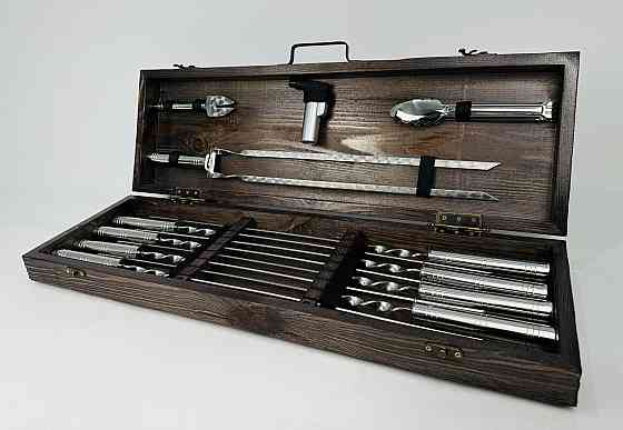 Подарунковий набір шампурів у дерев'яному кейсі СРІБЛО - 2 HAPPY DAYS Тернопіль