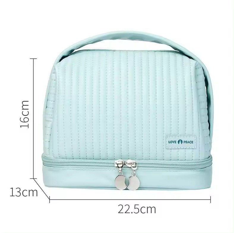 Косметичка для приладдя зі штучної шкіри для макіяжу, блакитна Кам'янець-Подільський - фото 3