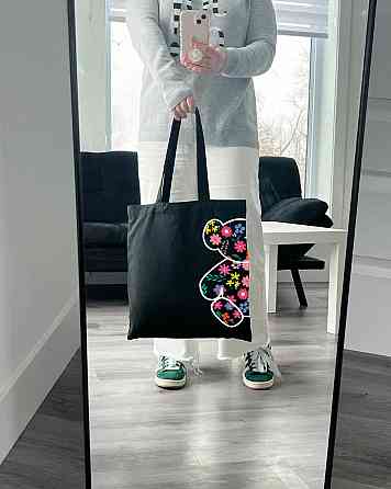 Екошопер BookOpt ВК4058 Ведмедик (Квіткові мрії) чорний Луцк