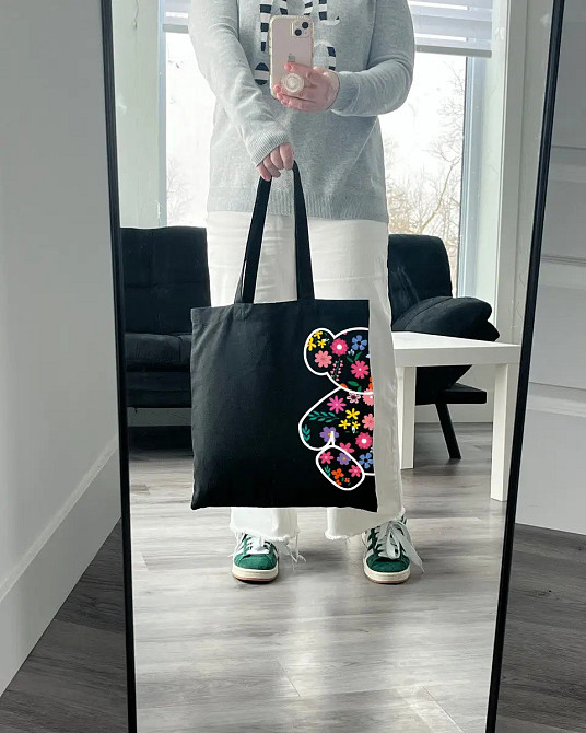 Екошопер BookOpt ВК4058 Ведмедик (Квіткові мрії) чорний Луцк - изображение 5