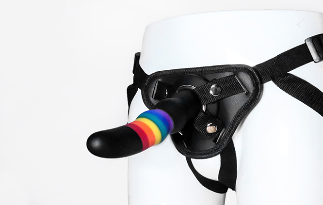Страпон жіночий Райдужний COLOURFUL LOVE STRAP ON SOLID DILDO Sex Aura Київ - фото 4