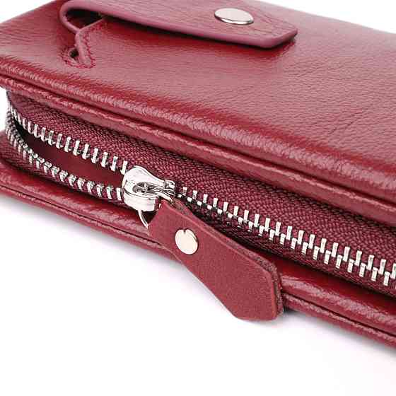 Кожаный женский кошелек-клатч с отделением под телефон ST Leather 23102 Бордовый Киев