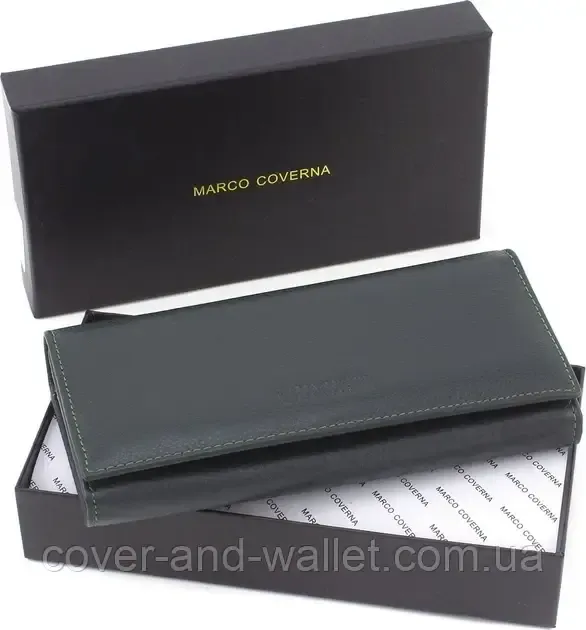 Женский кожаный кошелёк на магнитах красного цвета Marco Coverna MC 1411 Зеленый Киев - изображение 9