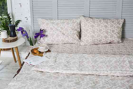 Підковдра на блискавці Ecotton Євро 210х220 см бавовняна бежевого кольору Коломыя