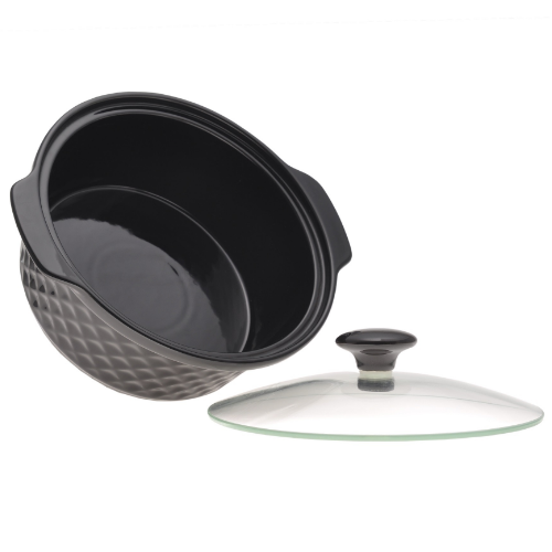 Марміт круглий 1,5л 24*21*8см кераміка скляна кришка + метал.підставка 6425 KAMILLE Житомир - фото 7