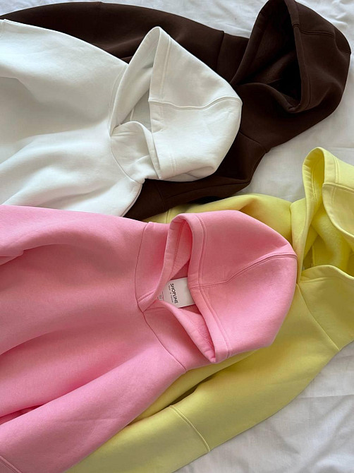 Жіноче базове оверсайз худі турецьке тринитка пін'є Рожевий Одеса - фото 7