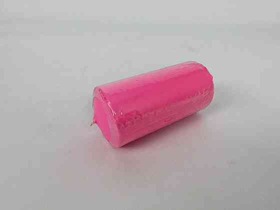 Цветная Цилиндр парафиновая свеча (50/100) РОЗОВАЯ крашеная  внутри белая (1 шт) Харьков